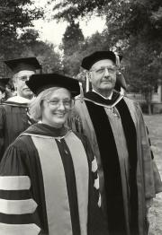 Dean Rossbacher and President Fritschler at Convocation, 1995