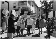 Protest for and against Edwin Meese, 1985