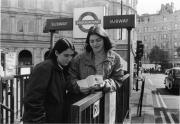 Norwich program students at the London Tube, 1996