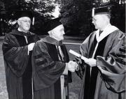 President Edel and Robert Gates at Commencement, 1955