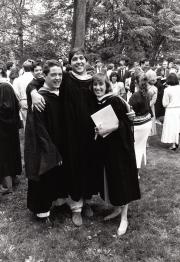Students celebrate after Commencement, 1988