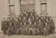 Class of 1917 outside Bosler Memorial Library, 1917