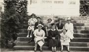Photograph of Morgan family on Old West steps, c.1914