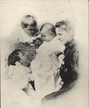 Mary Curran Morgan with children, c.1895