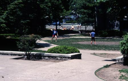 Students play catch, c.1982