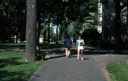 Students walk, c.1982