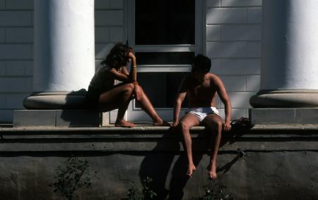 Conversation in the sun, c.1982
