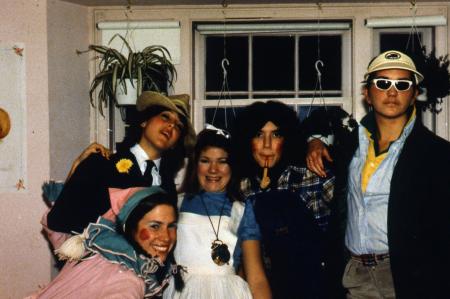 Group of friends dress up, c.1983