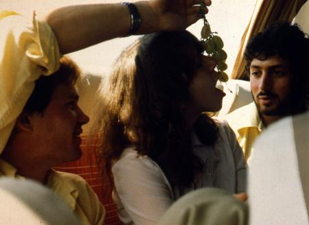 Students eating grapes, c,1983
