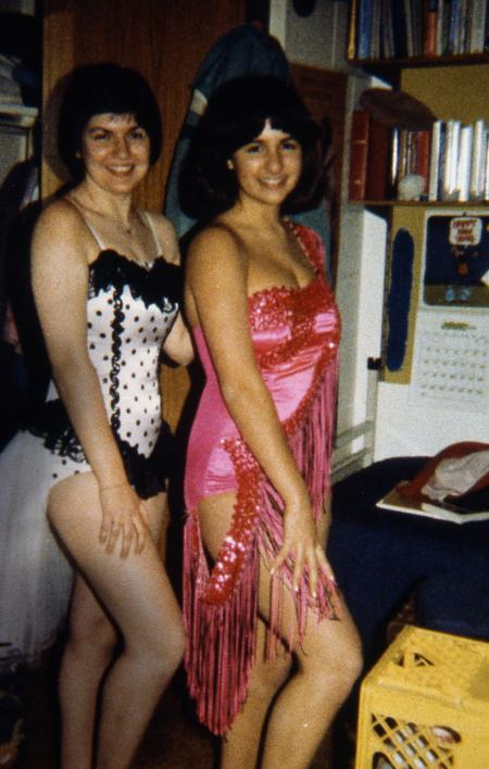 Two girls pose in costume, c.1983