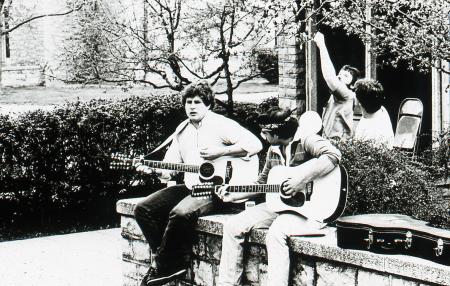 Two students play guitars, c.1983