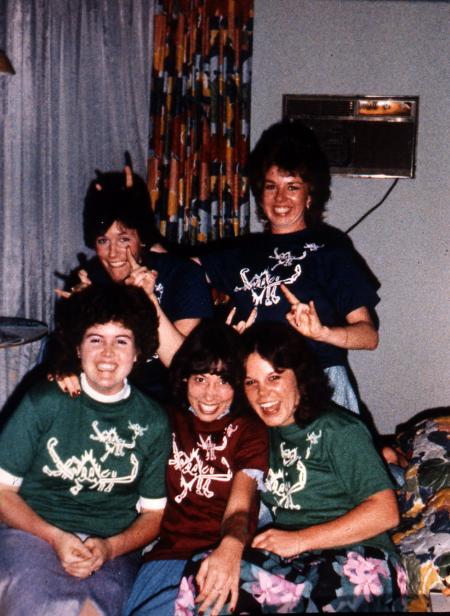 Five students pose, c.1983
