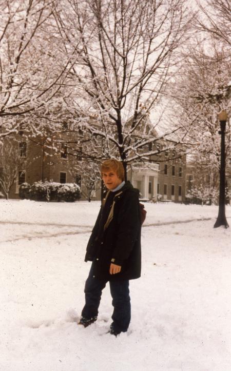 Student in the snow, c.1984