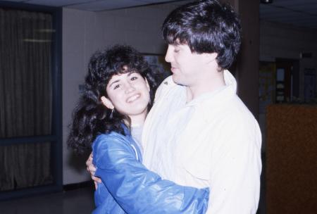 Two students smile, c.1984