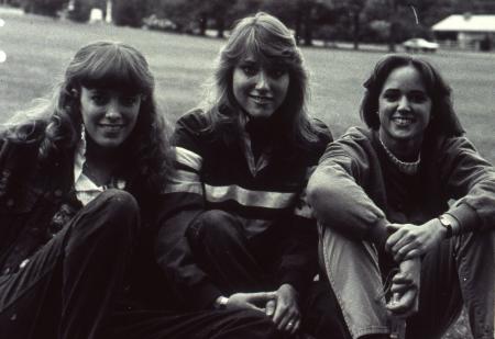 Three girls hang out outside, c.1985