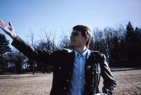 Wistful student poses, c.1986