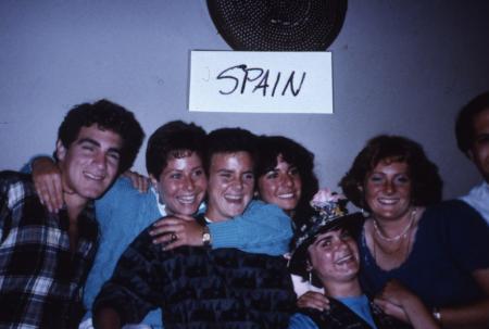 Students smile in Spain, c.1986