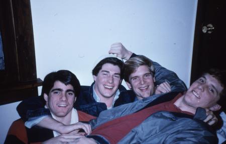 Students smile for photo, c.1986