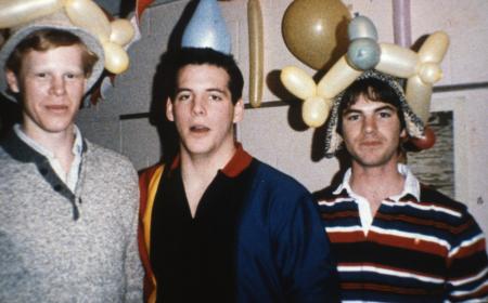 Students wear balloon hats, c.1987