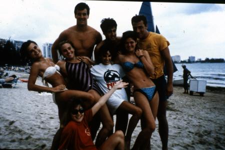 Students at the beach, c.1987
