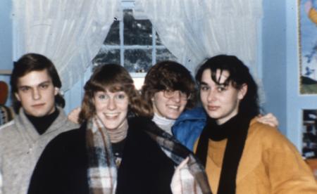 Four students pose, c.1987