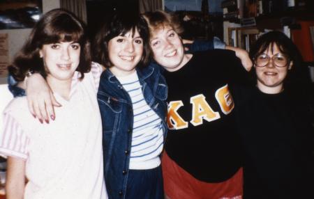 Four friends pose, c.1987