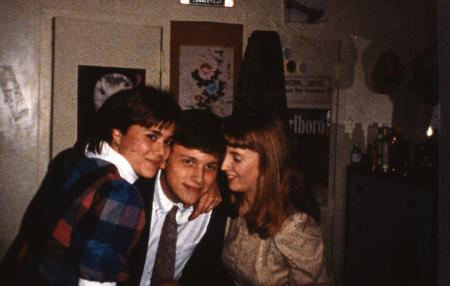 Three students pose, c.1987