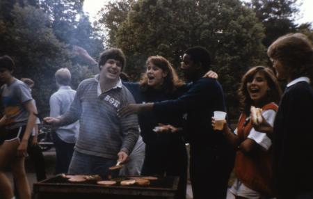 Students at a barbecue, c.1987