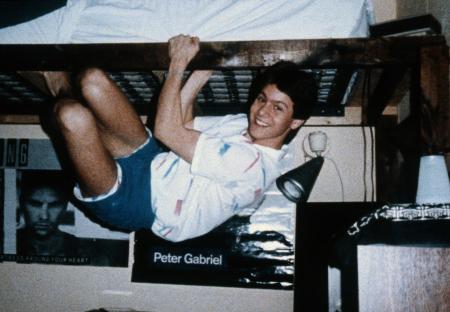 Climbing in a dorm, c.1989