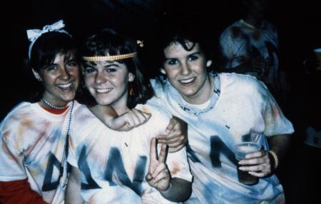 Three Delta Nu sisters, c.1989