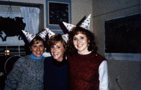 Three students at a party, c.1989
