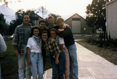 Students outside the Kline Center, c.1990