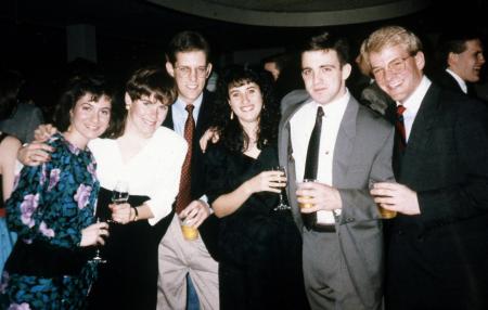 Friends pose in formal attire, c.1990