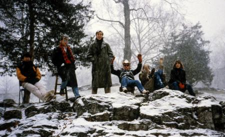 Students brave the snow, c.1990