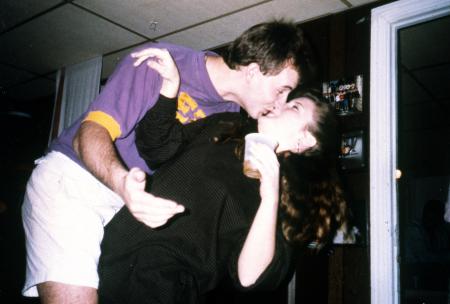 Two students kiss, c.1990