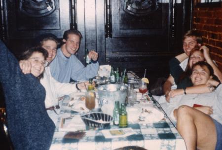 Friends at a restaurant, c.1992