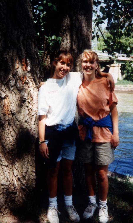 Two students outside, c.1995