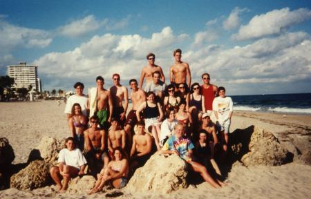 Students at the beach, c.1995