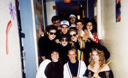 Students ready for Halloween, c.1995