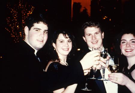Two couples make a toast, c.1995