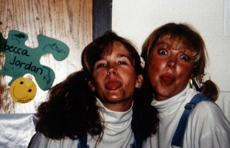 Two girls in matching outfits, c.1995