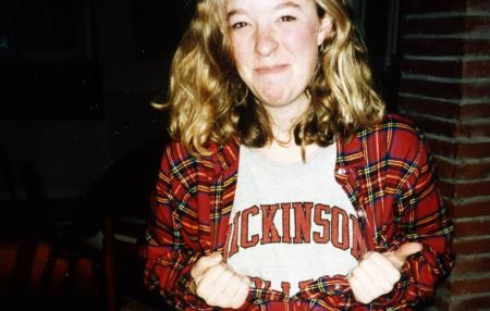 Student with a Dickinson shirt, c.1995