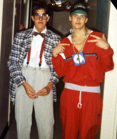 Two students dress in costume, c.1995