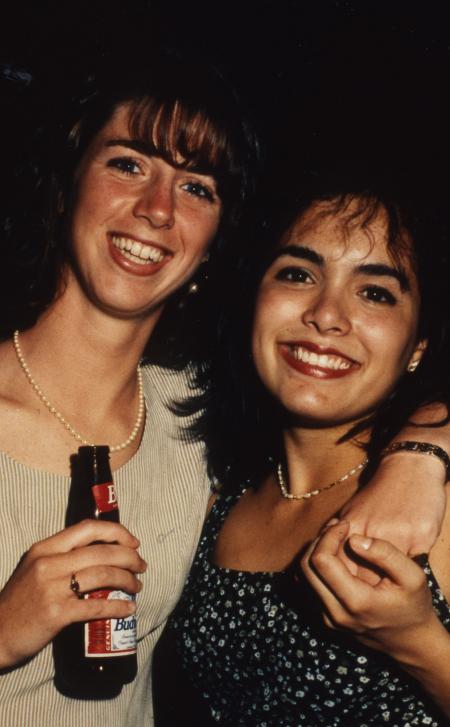Two students smile, c.1996