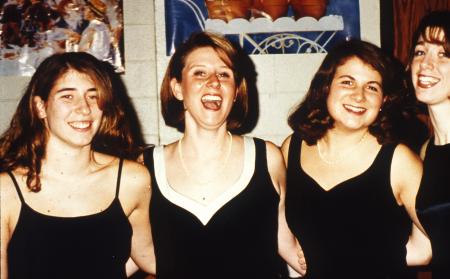 Four students smile, c.1996