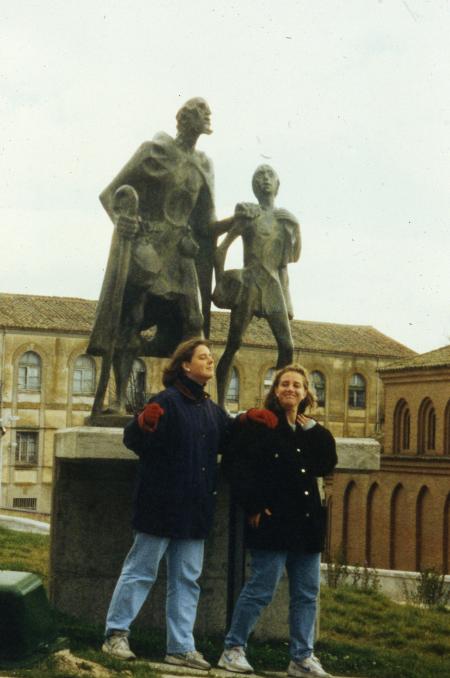 Students imitate a statue, c.1996