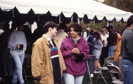 Two students chat, c.1996