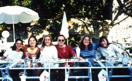 Students enjoy lunch outside, c.1996