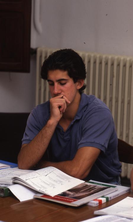 Student studies at the Dickinson Center, 1996
