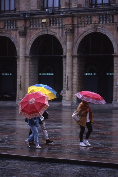 Colorful umbrellas in Bologna, 1996